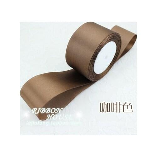 25 yards/roll) 2'' (50mm)Khaki Coffee satin ribbon webbing decorationChristmas gift Packaging ribbons Sewing Fabric DIY 22meter