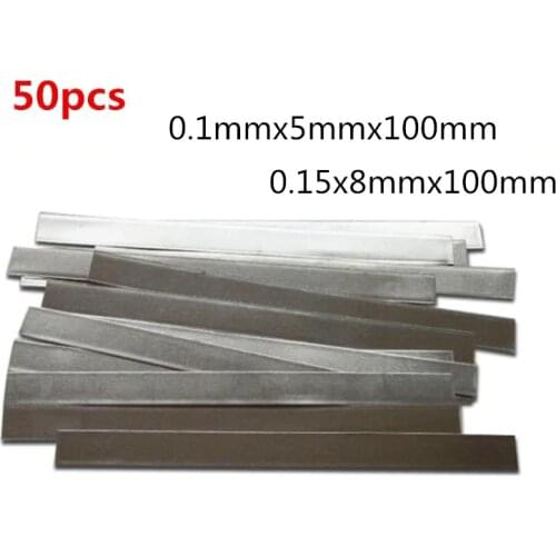 50pcs/lot low resistance 99.96% pure nickel Strip Sheets for battery pack spot welding machine nickel strip cell connector
