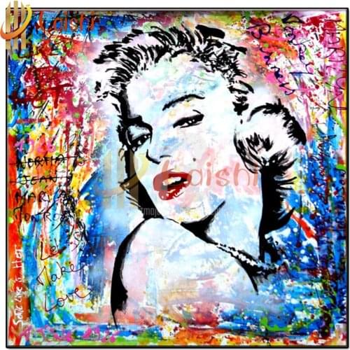 5d photo Round Diamond Painting Abstract graffiti woman, famous Full Drill Square Mosaic Home Decor Handmade Embroidery Gift