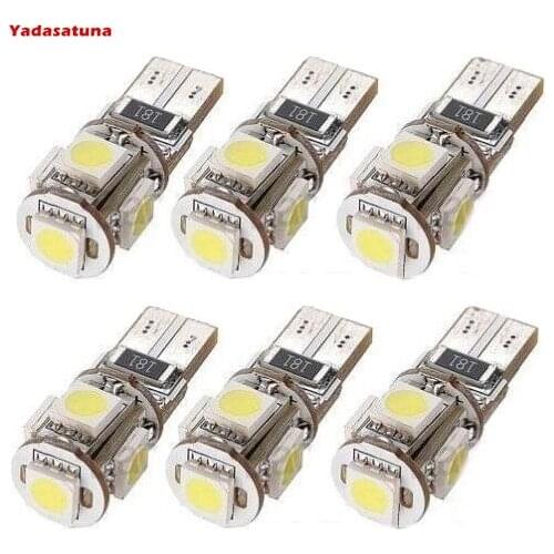 6 erreur T10 194 168 W5W 501 5050 5 SMD LED Blanc Voiture Lateral Lampe Ampoule