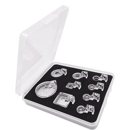 9Pcs/Set Clarity Clear Couching Decorative Feet Threads Yarns Feet Free Motion Echo Quilting Foot for Low Shank Sewing Machines