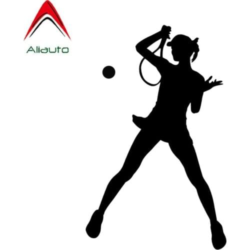 Aliauto Car Sticker Beautiful Female Tennis Player Automobiles Accessories PVC Decal for Kia Rio 3 Mustang Renault,14cm*9cm
