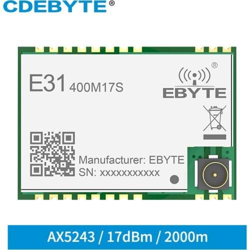 CDEBYTE E31-400M17S 433MHz wireless module AX5243 17dBm FSK MSK 4-FSK GFSK SPI SMD 2000m long range RF transceiving module