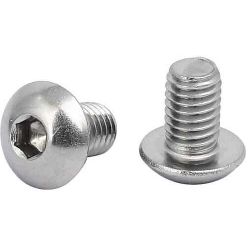 M5x8mm 304 Stainless Steel Button Head Hex Socket Cap Screws Bolts 80pcs