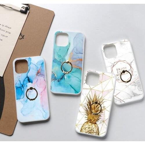 Finger Ring Holder Marble Coques For Xiaomi Poco X3 NFC F3 Mi 11 10T 9T CC9E Redmi Note 7 5 6 8 8T 9 9S 10 Lite Pro Max 9C Cases