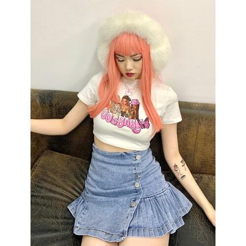 Retro design hot girls high waist slim ruffled mini denim skirt buttons bodycon sweet skirts