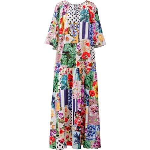 DIDABOLE Designer Runway New Loose Long Dress Bohemian High Quality Summer WomenS Fashion Elegant Chic Party Printed Dresses