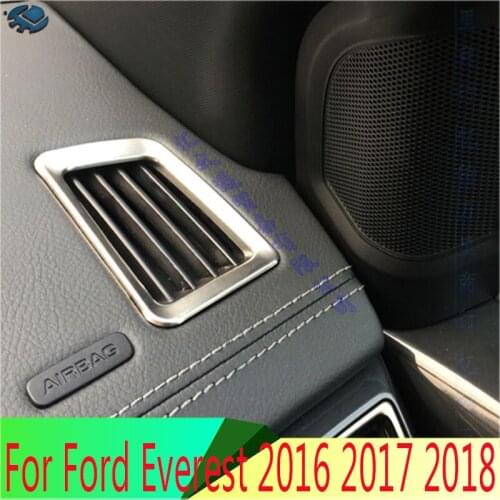 For Ford Everest 2016 2017 2018 Stainless Steel Air Vent Outlet Cover Dashboard Trim Bezel Frame Molding Garnish Accent Styling