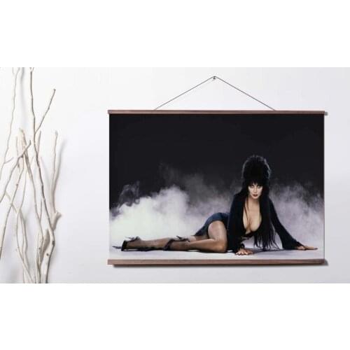 Elvira Mistress of the Dark Movie Art Canvas poster decoration painting with solid wood hanging scroll