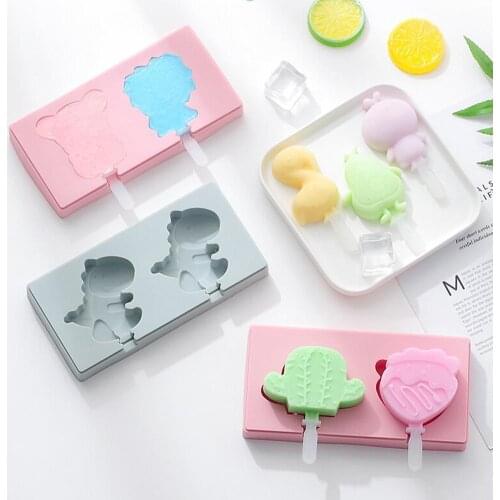 Cactus Carrot Rocket Deer Ice Cream Mold with Lid Silicone DIY Mould Tool