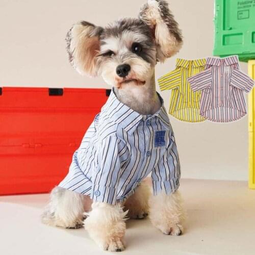 Stripe Cotton Dog Clothes for Small Dogs Shirt Summer INS Fashion Puppy Costume for Yorkshire Teddy Schnauzer Pomeranian Jacket