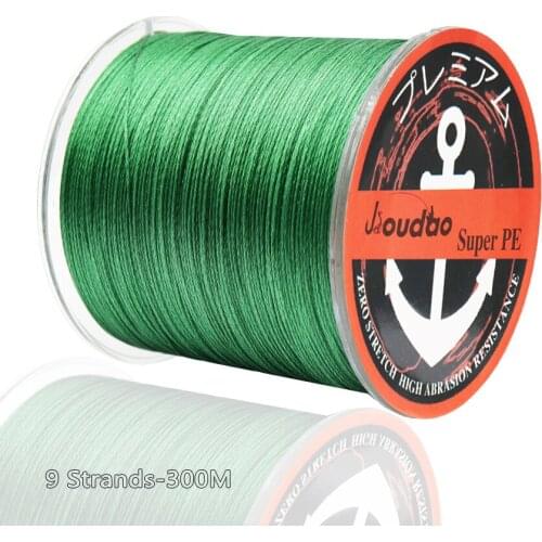 Jioudao Braided Fishing line 9 Strands 300m Super Strong Japan Multifilament PE braid line 20LB 35LB 60LB 110LB 150LB