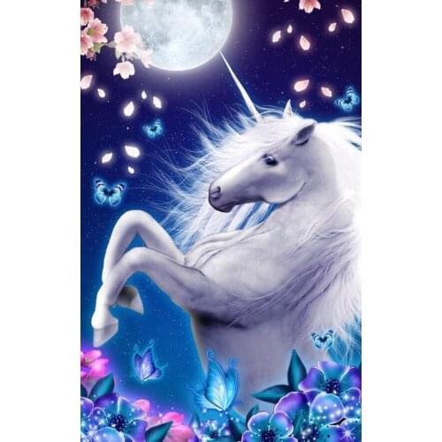 JMINE Div 5D unicorn moon flower butterfly Full Diamond Painting cross stitch kits art Cartoon 3D paint by diamonds