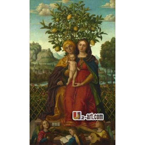 Canvas Prints ( Gerolamo dai Libri ) The Virgin and Child with Saint Anne printing painting on canvas Religion-106 (16*28 inch )