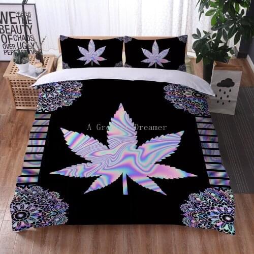 3D Bedding Set Colorful Feathers Polyester Duvet Cover Print Bohemian Mandala Bedclothes 3pcs Black Home Textiles Queen Size