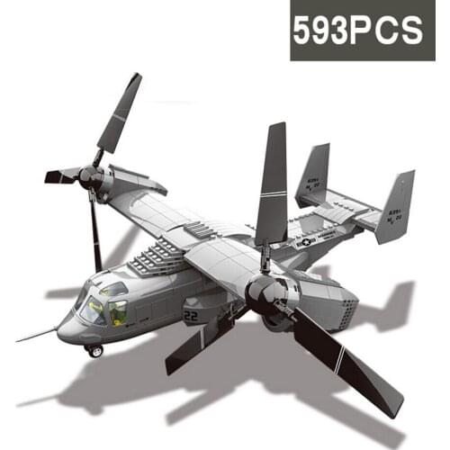 Modern military ww2 Boeing Bell V-22 Osprey fighter building bricks model world war air force figures block toys collection