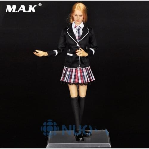 DIY Doll Toys 1/6 Scale Beautiful Female School Girl Full Set,Head Sculpt+Body+Clothing Accessories For 12" Action Figure Doll