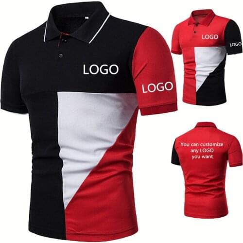 High Quality Splicing Cotton Casual Trend Mens short sleeve Can Custom LOGO Printing Summer POLO shirt Mens POLO shirt