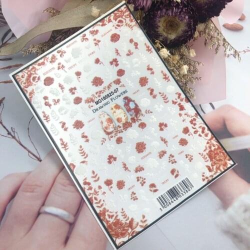 Diy Hot Sell Japanese Style Nail Decals Women Girl Nail Stickers Flowers & Snakes Factory Sale Price Nail Decoration Gifts