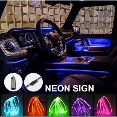 Neon Sign Neon Light LED Strip Sign El Wire Led Neon Under Car Flexible Soft Tube Lights Rope Light RGB Car Decor 1M/2M/3M/4M/5M