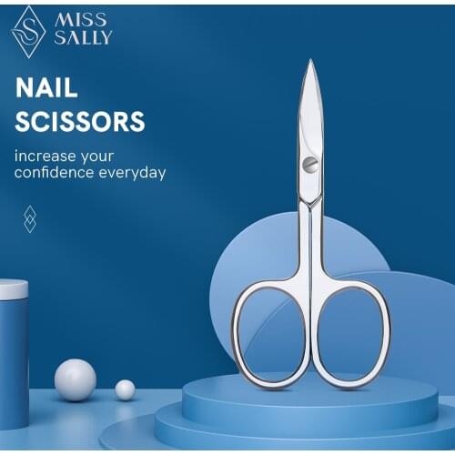 Miss Sally Eyebrow Scissor NEW Professional Manicure For Eyebrow Nose Eyelash Cuticle Scissors Curved Pedicure Makeup Tools
