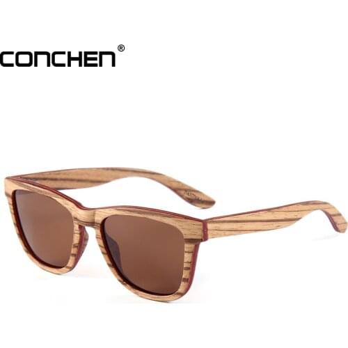 CONCHEN New Retro Bamboo Sunglasses Men Wooden Bamboo glasses Women Brand Designer Fashion Square Wood Sun Glasses Male