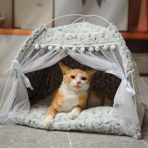 Pet Tent for Cat Bed The General Princess Pet House Closed Cozy Hammock with Mat Cat Tent Small Dog House
