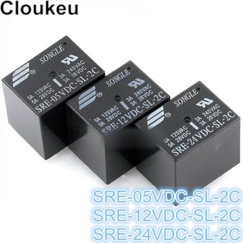 2Pcs Relay DIP8 SRE- 05VDC 12VDC 24VDC -SL-2C 5V 12V 24V 3A