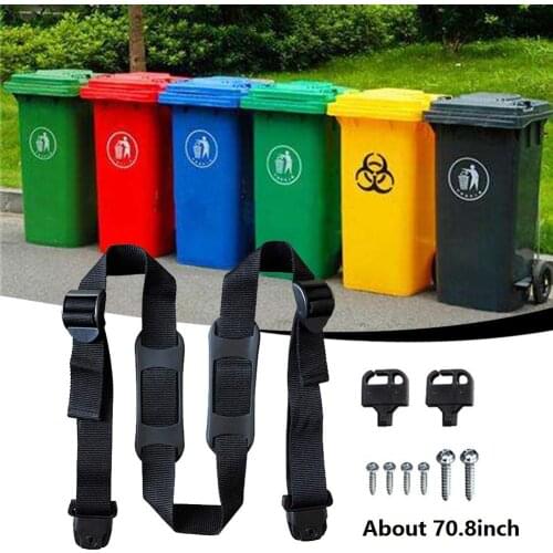 Universal Bin Strap Trash Can Lid Strap Outdoor Garbage Cover Protection Prevent Mess Tool