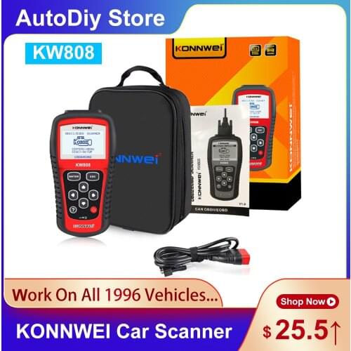 KONNWEI KW808 CAN Bus Engine Code Reader Diagnotics Tool OBD2 Automative Car Scanner Work on all 1996 Vehicles Multi-Language