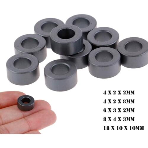 Ferrite Core 6X3X2mm 8x4x3mm18x10x10mmFerrite Cores Ring Anti-Parasitic Toroide Toroidal Bead Coil Ferrites Ferrous Suppression