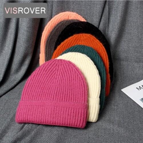 VISROVER 12 Colorway Unisex Solid Striped Acrylic Woman Winter Hat Bright Autumn Bonnet Acrylic Man Woman Warm Skullies Gift
