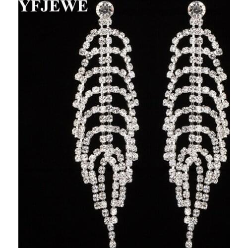 New Design Crystal Long Drop Earrings for Women Silver color Gold Color Fashion Statement Jewelry Geometry Pattern
