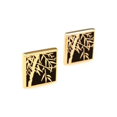 Gold Bamboo Cufflink Cuff Link 15 Pairs Wholesale Free Shipping