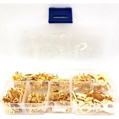 150PCS Insulated Ring Terminals Wire Crimp Connectors Spade Electrical Kit w Box