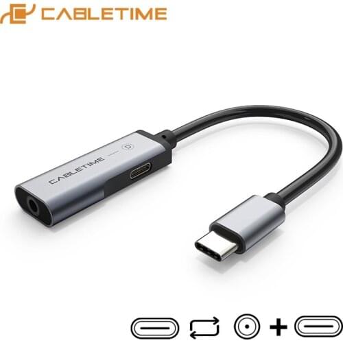 2021 CABLETIME USB C Adapter Digital to Aux 3.5mm Earphone Jack OTG Splitter for Huawei P30 LG Xiaomi 10 Samsung Note 10 C328