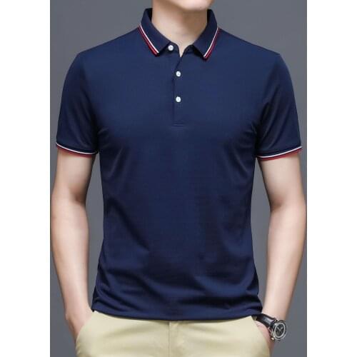 2021 Summer New Striped 52 Cotton POLO shirt Men casual lapel short-sleeve Polo shirt leading the half-sleeved top