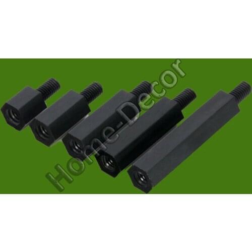 100 PCS Nynol M3 & M4 Screw Insulator Screw Bolt Hexagonal Isolated Screw for PCB Board Support Plastic Screw