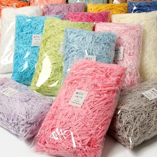 500g Colorful Shredded Crinkle Paper Raffia Candy Boxes DIY Gift Box Filling Material Tissue Party Gift Packaging Filler Decor