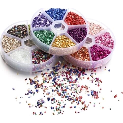 60g/Box Resin Filling Crushed Glass Stones for DIY Epoxy Resin Mold Irregular Broken Stone Nail Art Decoration Jewelry Making