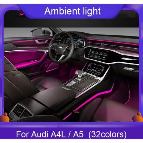 Car Interior Decorative Led Ambient Door Light Stripes Atmosphere Light With 32 Colors For Audi A4L/A5/A6L/Q5L atmosphere light