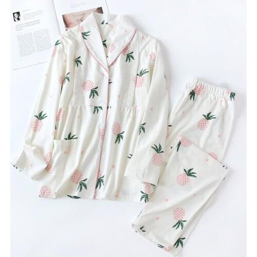 Fdfklak Cotton Maternity Nursing Pajamas Pregnant Sleepwear Breastfeeding Pyjamas Long Sleeve Spring Autumn Pregnancy Pijama