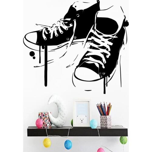 Cartoon Shoes Wall Decal Living Room Removable Mural For Kitchen Restaurant Wall Decoration Murals