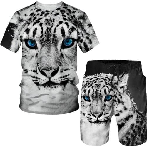 2021 Summer 3d Printing Mens T-shirt Shorts Suit Mens Sportswear Sportswear O-neck Short-sleeved Boys Clothing Printing Suit