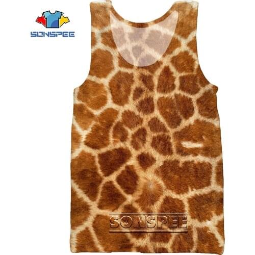 SONSPEE 3D Print Animal Fur Tiger Snake Skin Zebra Mens Sea Tank Tops Cool Casual Bodybuilding Gym Muscle Sleeveless Shirt Vest