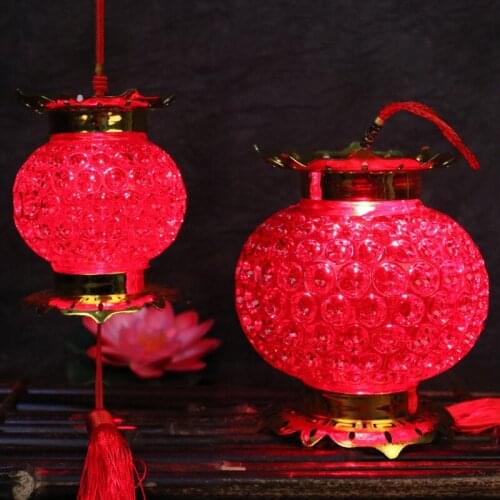 New Year Spring Festival Crystal Electronic LED Lanterns Gifts Children hand - hold Acrylic Lanterns Illuminated toys