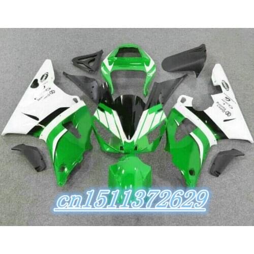 Dor-Fairing for green black white YZF R1 00-01 YZF-R1 2000-2001 YZF1000 1000 YZFR1 00 01 2000 2001 D