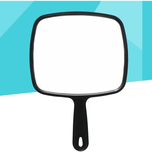 Professional Handheld Salon Barbers Hairdressers Mirror with Handle (Black)