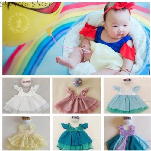 Newborn Photography Prop Clothes Baby Girl Photo Shoot Princess Dress Outfits with Headband Fotoshooting Accessory Birthday Gift
