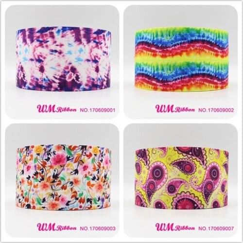 Q&N ribbon 3inch 75mm pattern printed grosgrain ribbon webbing 50yards/roll for headband free shipping